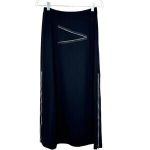 Vantana wool zipper detail long skirt‎ Black Size 4